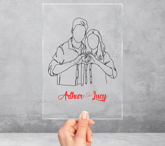 Personalized Couple Name, Customize Name, Couple Line Art