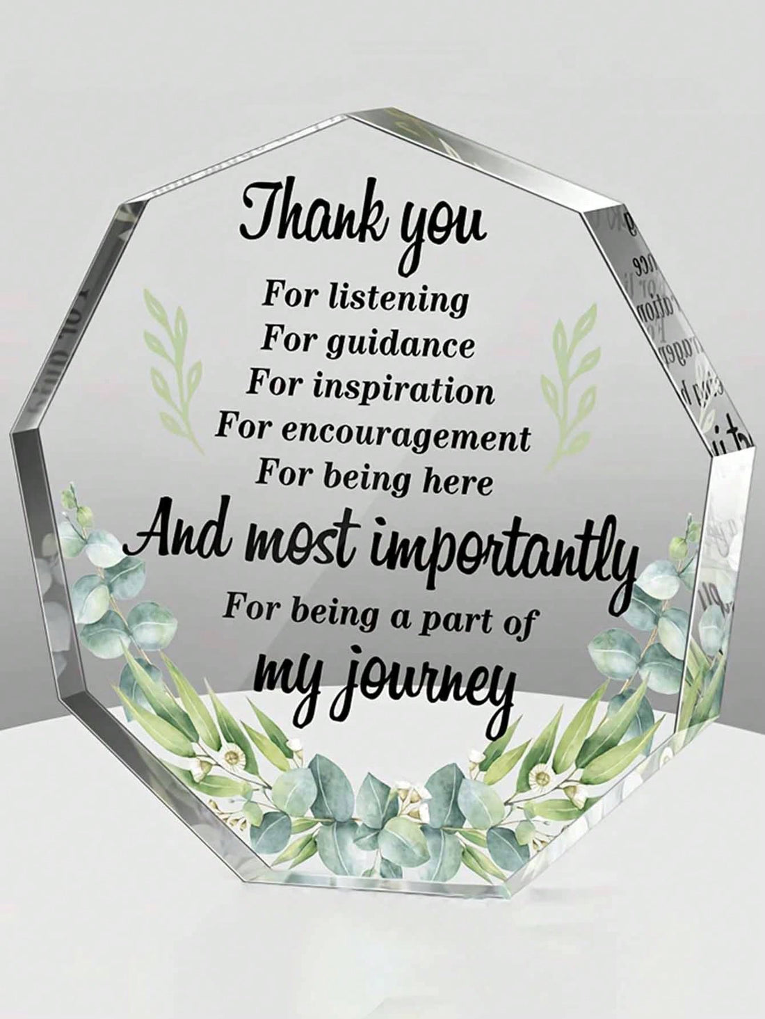 Show your appreciation with our Acrylic Thank You Plaque. Perfect for colleagues & friends, this inspirational gift is made from acrylic for a modern touch. Say thank you in style (without being too serious)!