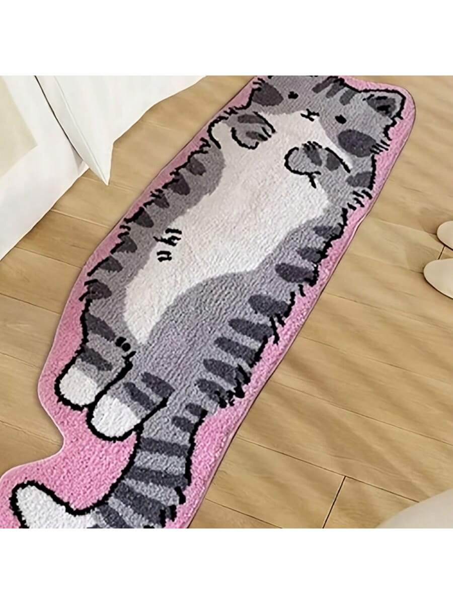 Bring a touch of whimsy and warmth to your space with this adorable cat rug. Perfect for dorm rooms or cozy corners at home, it adds a playful accent that’s both charming and pet-friendly. Soft underfoot and easy to clean, this rug invites you and your furry friends to relax in style.