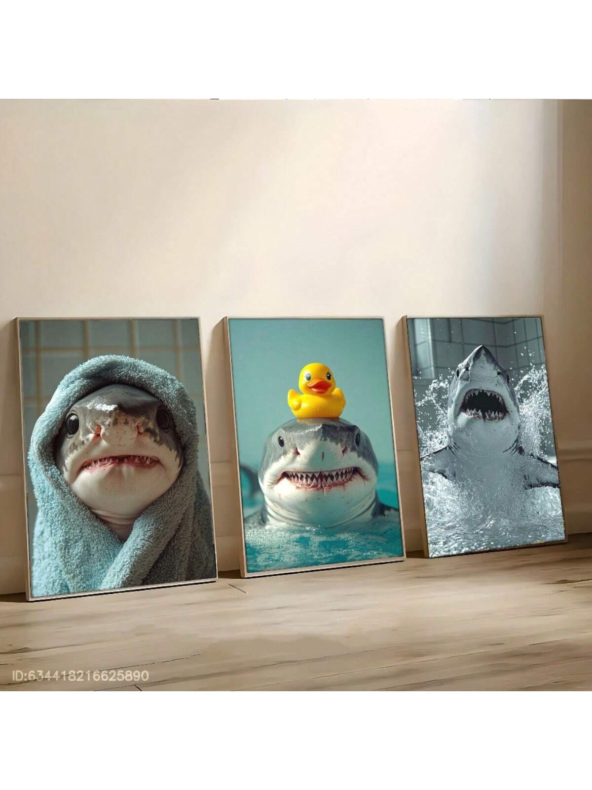 Add a splash of fun to any space with this Adorable Frameless Shark Canvas Art Set. Perfect for living rooms, bedrooms, or cafes, these playful ocean-themed prints bring a lively touch to your walls without the bulk of frames. Dive into a sea of charm and let these friendly sharks brighten your day with their whimsical presence.