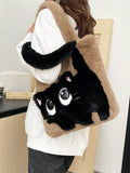 Roam in style with our Adorable Plush Cat Pattern Tote Bag. Its cozy plush material and cute cat design make this the perfect accessory for chilly autumn and winter days. Stand out from the crowd in a fun and playful way!