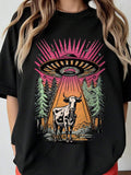 Embrace your wild side with this playful Adventure Awaits Graphic T-Shirt for Women. Featuring a relaxed fit and a charming mountain design, it’s perfect for casual days when you’re dreaming of your next outdoor escape. Soft and comfortable, this tee invites you to explore with style and ease.