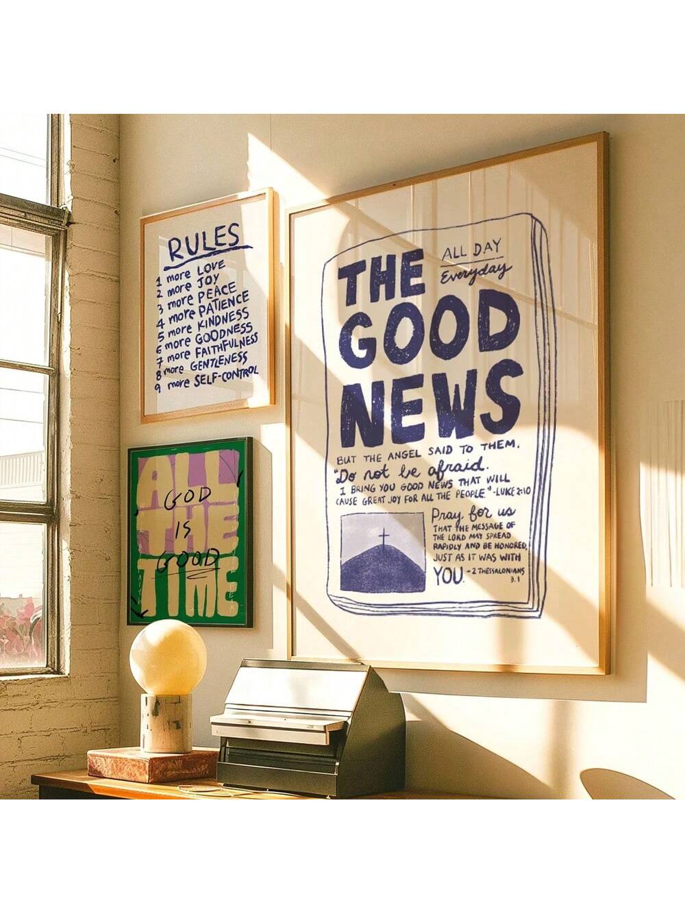 Elevate your home's decor with our Aesthetic Christian Wall Art Bundle. Each piece features modern and inspirational designs that embody the themes of faith and hope. Perfect for any room, these prints are a constant reminder of the strength and beauty of your beliefs. Add a touch of inspiration to your walls with this unique bundle.