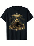 Get ready for a cosmic summer adventure with our Alien Encounter Graphic Tee! Made from soft cotton, this playful tee features a quirky UFO hovering over the iconic Egyptian pyramids, blending mystery and style. Perfect for sunny days, it adds a fun, out-of-this-world vibe to your casual wardrobe.