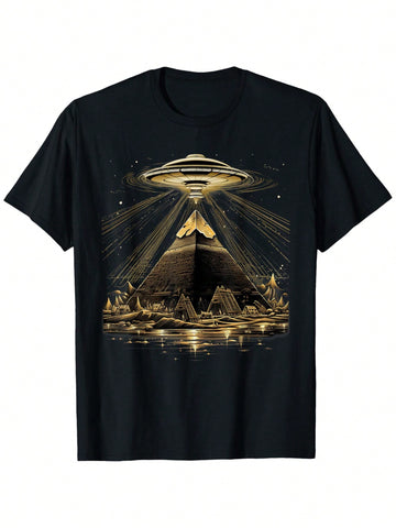 Get ready for a cosmic summer adventure with our Alien Encounter Graphic Tee! Made from soft cotton, this playful tee features a quirky UFO hovering over the iconic Egyptian pyramids, blending mystery and style. Perfect for sunny days, it adds a fun, out-of-this-world vibe to your casual wardrobe.