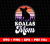 Koala Mom, Love Koala Svg, Koala Silhouette Retro, Svg File, Png Sublimation File