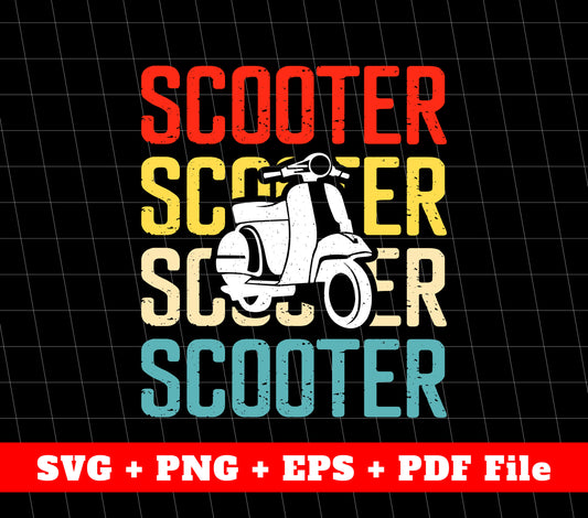 Scooter Lover Svg, Retro Scooter Svg, Motorbike Svg, Svg File, Png Sublimation File