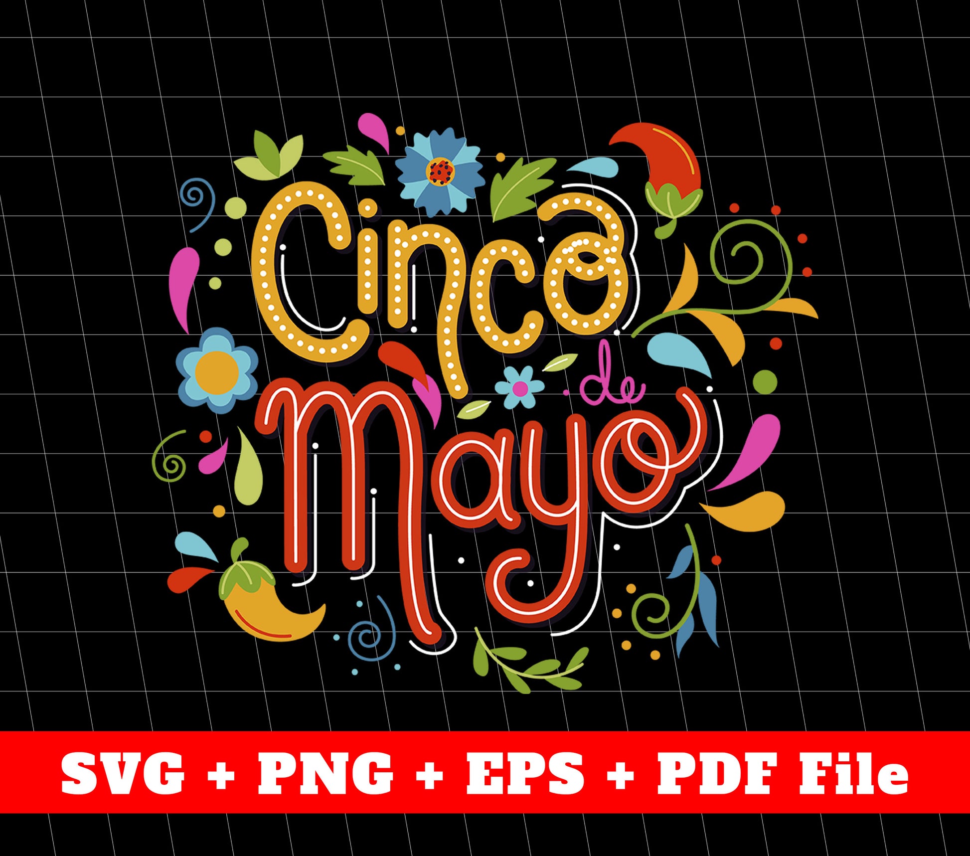 Love Cinco De Mayo Svg, Cinco de Mayo Party, Svg File, Png Sublimation File