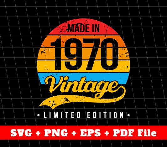 Made In 1970 Svg Gift, 1970 Limited Edition, Vintage 1970 Svg Gift