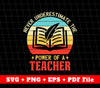 Never Underestimate The Power Of A Teacher Svg, SVG Files, PNG Sublimation File