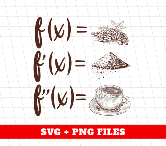 Calculus Math, Calculus Coffee, Coffee Derivative, Digital Files, Png Sublimation