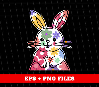 Flower Bunny, Easter Bunny, Cute Bunny, Floral Bunny, Digital Files, Png Sublimation