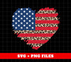 July 4th, American Flag, American Heart, Leopard America, Digital Files, Png Sublimation