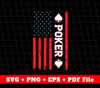 Poker Svg, American Poker Svg, American Flag Svg, Poker Png, SVG Files, PNG Sublimation File