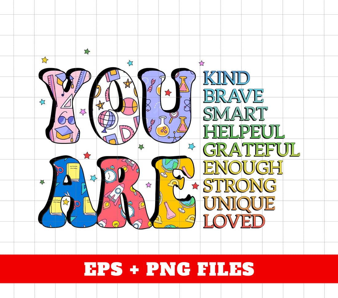 You Are Kind, Teacher Appreciation, Love Teacher, School Doodle, Back To School, Digital Files, Png Sublimation