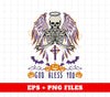 God Bless You, Skeleton With Wings, Happy Halloween, Digital Files, Png Sublimation