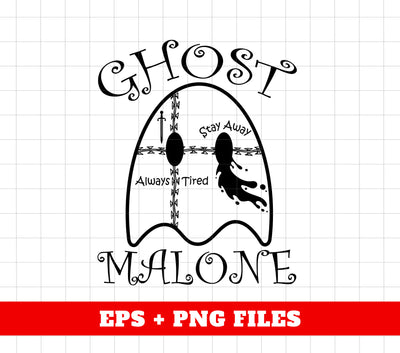 Ghost Malone, Cute Ghost, Halloween Gift, Stay Spooky, Funny Ghost, Funny Boo, Happy Halloween, Digital Files, Png Sublimation