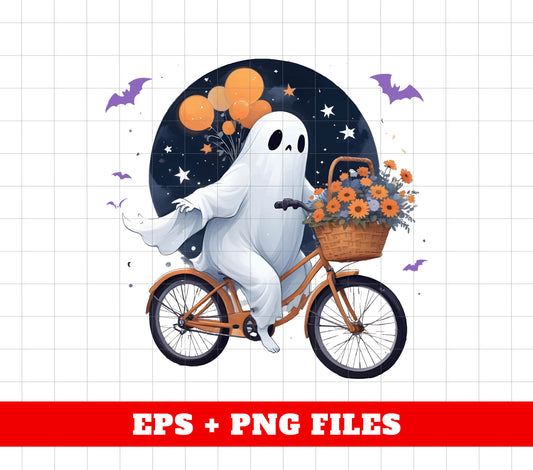 Halloween Ghost, Cute Ghost, Ghost Rider, Ride A Bike, Spooky Season, Happy Halloween, Digital Files, Png Sublimation