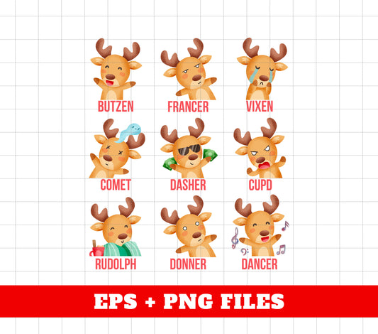 Retro Christmas, Reindeer Rudolph, Groovy Christmas, Merry Vibes, Trendy Xmas, Christian Gift, Digital Files, Png Sublimation