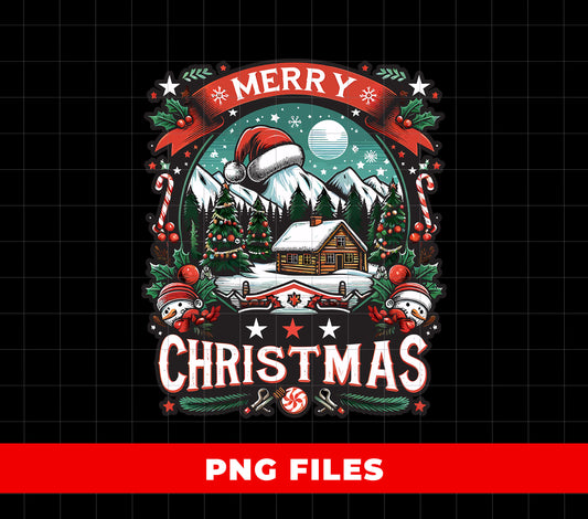 Merry Christmas, Trendy Christmas, Gingerbread House, Mountain Wear Xmas Hat, Digital Files, Png Sublimation