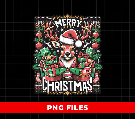 Merry Christmas, Reindeer Xmas, Christmas Pattern, Xmas Ball, Digital Files, Png Sublimation