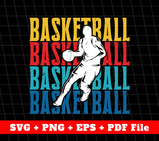 Basketball Retro, Basketball Team, Play Together, SVG Files, PNG Sublimation File