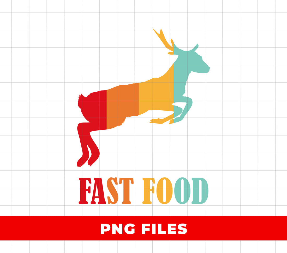 Fast Food, Deer Lover, Retro Deer, Deer Fastfood, Digital Files, Png Sublimation