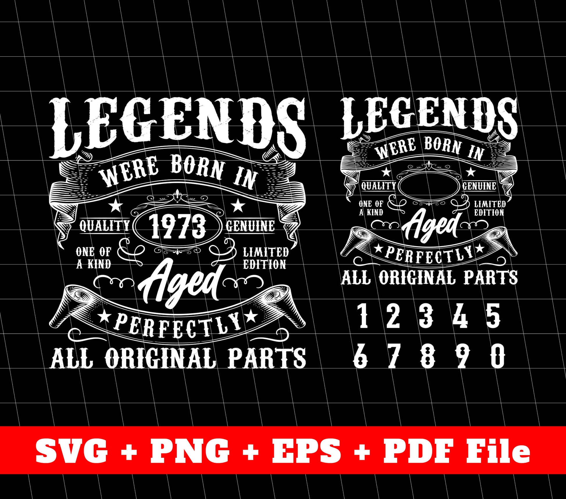 Birthday Gift Hand Draw, Birthday Vintage, Custom Year Of Birth, SVG Files, PNG Sublimation File