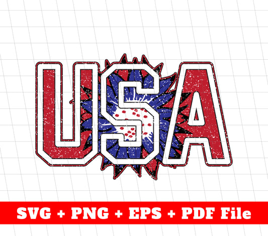 USA Sunflower, Sunflower, America, American Flag, Svg Files, Png Sublimation