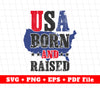 USA Born And Raised Svg, America Svg, Born In America Svg, Svg Files, Png Sublimation