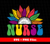 Nurse, Sunflower For Nurse, Nurse Design, Retro Nurse, Svg Files, Png Sublimation