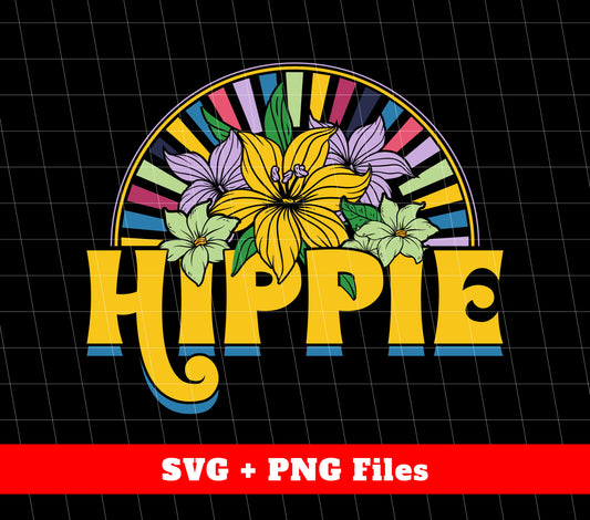 Hippie, Hippie Flower, Retro Hippie, Hippie Style, Svg Files, Png Sublimation