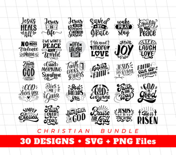 30 Christian Designs, Christian Bundle, Pastor Designs, Svg Files, Png Sublimation