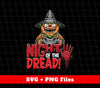 Experience a night of terror with our Night Of The Dread Halloween Party digital files. Featuring a creepy horror pumpkin design in high-quality Png sublimation format, these digital files will take your Halloween party to the next level. Perfect for adding a spooky touch to invitations, decorations, and more.