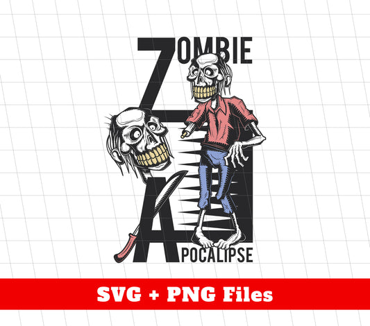 Zombie Apocalipse, Skeleton Zombie, Halloween Party, Digital Files, Png Sublimation