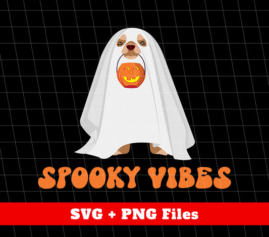 Dog In Boo, Spooky Vibes, Ghost Dog, Cute Dog, Digital Files, Png Sublimation