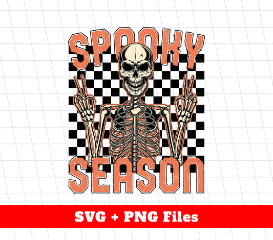 Spooky Season, Halloween Skeleton, Groovy Halloween, Digital Files, Png Sublimation