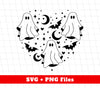 White Ghost In Heart, Boo In Heart, Halloween Boo, Digital Files, Png Sublimation