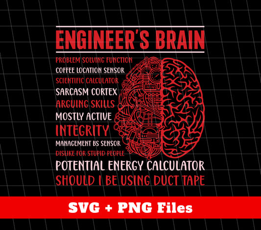 Engineer's Brain, Potential Energy Calculator, Digital Files, Png Sublimation