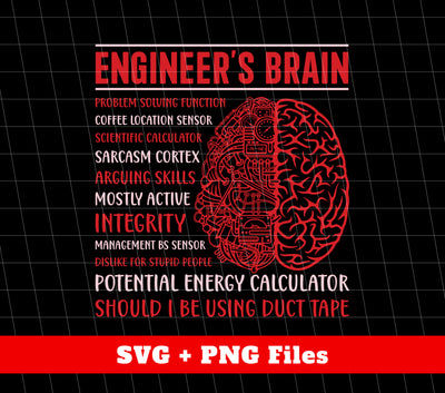 Engineer's Brain, Potential Energy Calculator, Digital Files, Png Sublimation