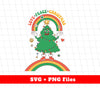 Love Peace Christmas, Groovy Christmas Tree, Digital Files, Png Sublimation