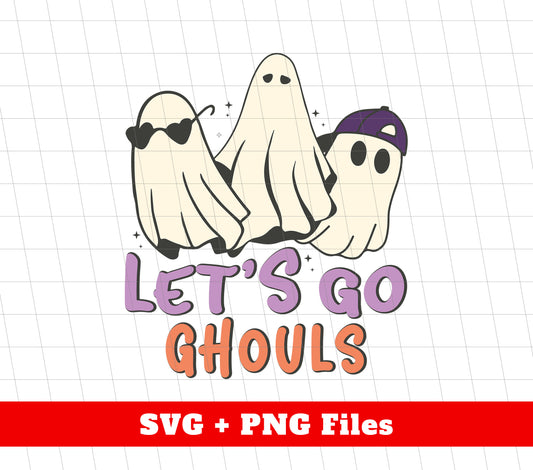 Let's Go Ghouls, Three Cute Boo, Hiphop Boo, Boojee, Digital Files, Png Sublimation