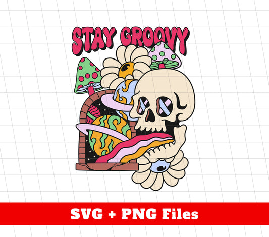 Stay Groovy, Psychology Skull, Groovy Skull, Groovy Universe, Digital Files, Png Sublimation