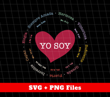 Yo Soy In My Heart, Hispanic Flags, Heritage Month, Digital Files, Png Sublimation