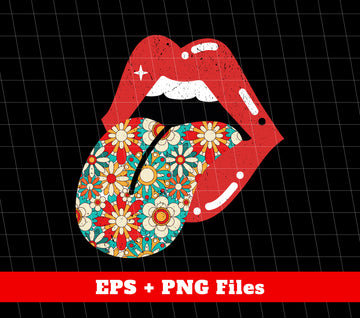 Retro Lips, Sexy Lips, Red Lips, Lips Vintage, Retro Flowers, Digital Files, Png Sublimation