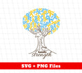 Raise awareness and show support with this Cancer Awareness design featuring a powerful Cancer Tree and the message of Family Strength. Use these versatile Svg and Png files for sublimation to create unique products that spread hope and encourage others to join the cause.