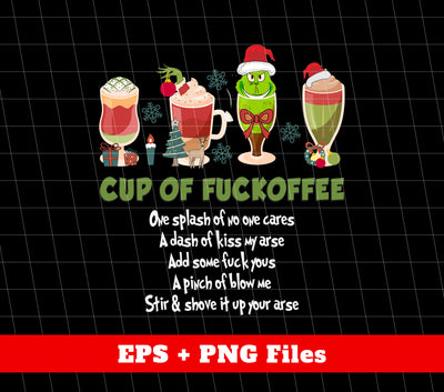 Cup Of Fuckoffee, Four Cups Of Xmas, Christmas Cup, Trendy Christmas, Svg Files, Png Sublimation