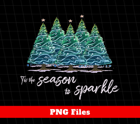 Add some holiday sparkle to your life with Tis The Season To Sparkle Christmas Tree. This trendy design is available in both SVG and PNG formats for easy use in your holiday projects. Make this holiday season one to remember with this stylish and versatile design.