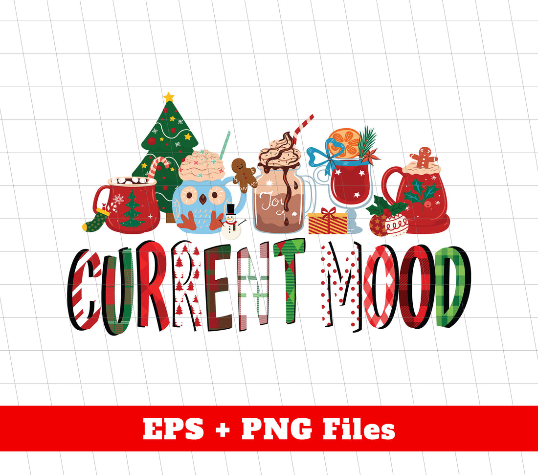 Stay trendy and spread holiday cheer with Current Mood - Merry Christmas! This SVG and PNG file pack is perfect for all your festive sublimation needs. Get into the Christmas mood and upgrade your designs with these trendy graphics.