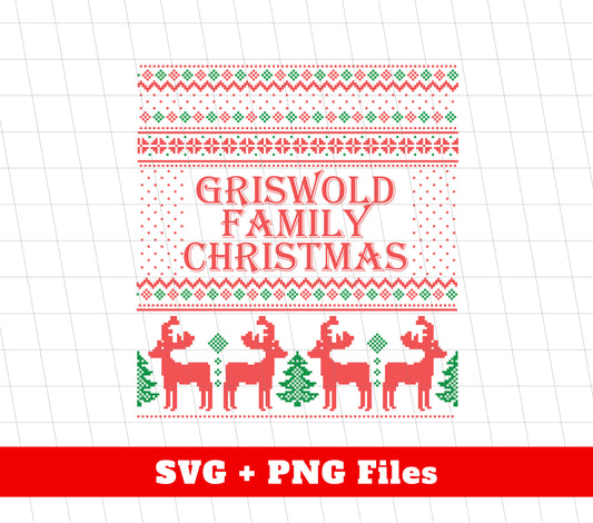 Griswold Family Christmas, Christmas Pattern, Red Deer, Trendy Christmas, Svg Files, Png Sublimation